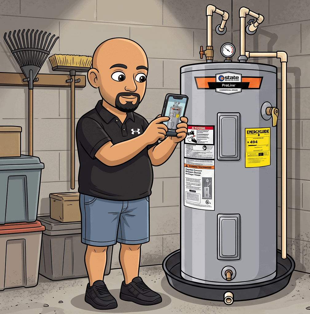 Cape Coral four point inspection checking the water heater and plumbing