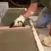 Step-by-step trowel application process for decorative concrete resurfacing