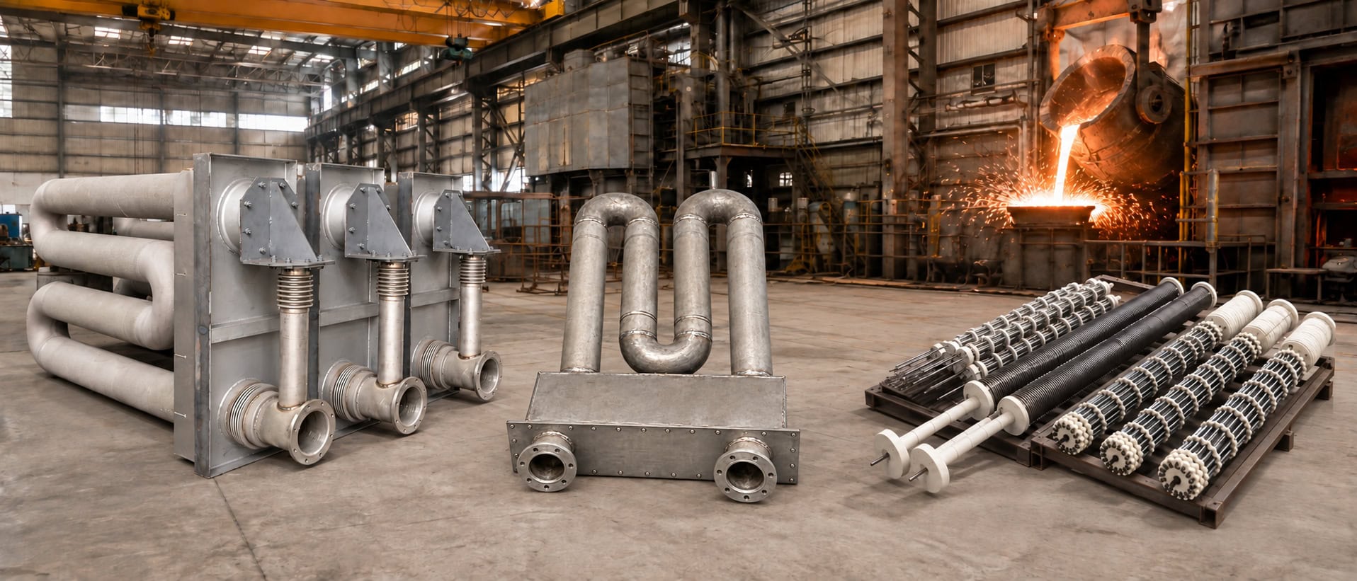 U-type radiant tube for an industrial heat treatment furnace