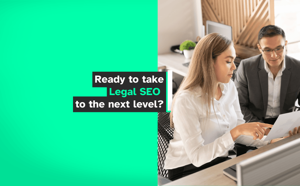 LegalSEO-LegaltechSEO - Hut Eight SEO strategy enhancement concept with a question, "Ready to take Legal SEO to the next level?" displayed prominently.