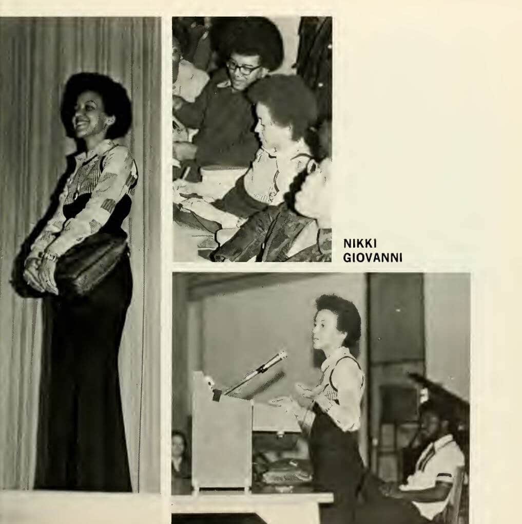 Figure 9: Poet Nikki Giovanni Visits UNC Asheville during 1972-1973 year, Photo Courtesy of: D.H. Ramsey Library Special Collections, UNC Asheville, 28804