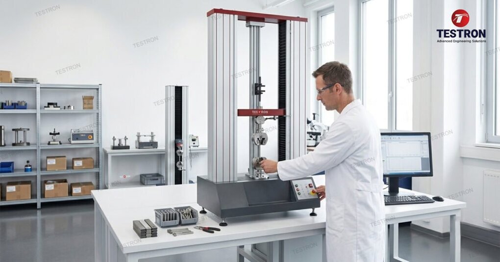 Double Column Universal Testing Machine for universities and research laboratories in the UAE performing material testing