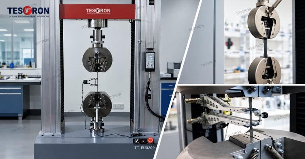 Universal testing machine for steel and metal tensile strength, elongation, and mechanical property testing in industrial laboratories