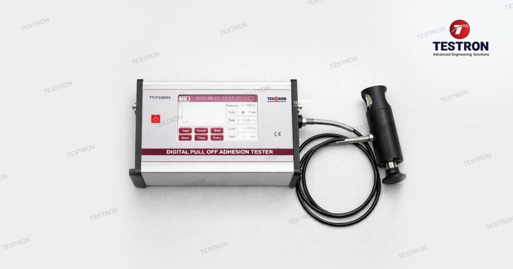 Adhesion tester used for coating strength testing in Canadian industrial lab