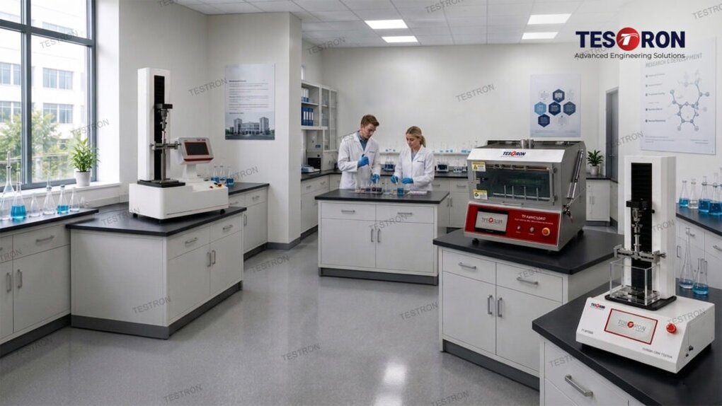 Testron packaging and PET bottle testing equipment for university research laboratories