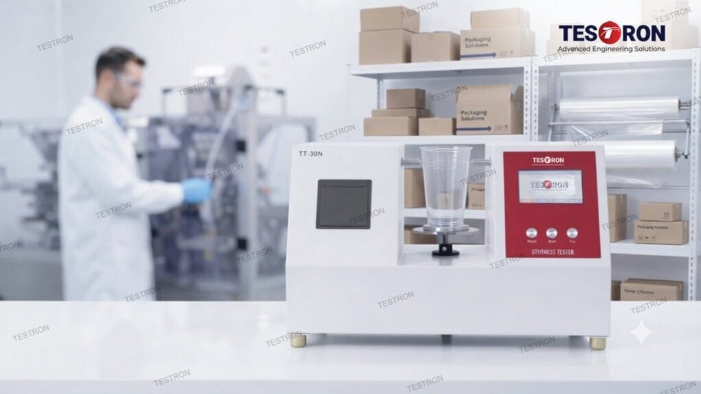Testron TT-ST30N stiffness tester for paper, packaging, and plastic material testing