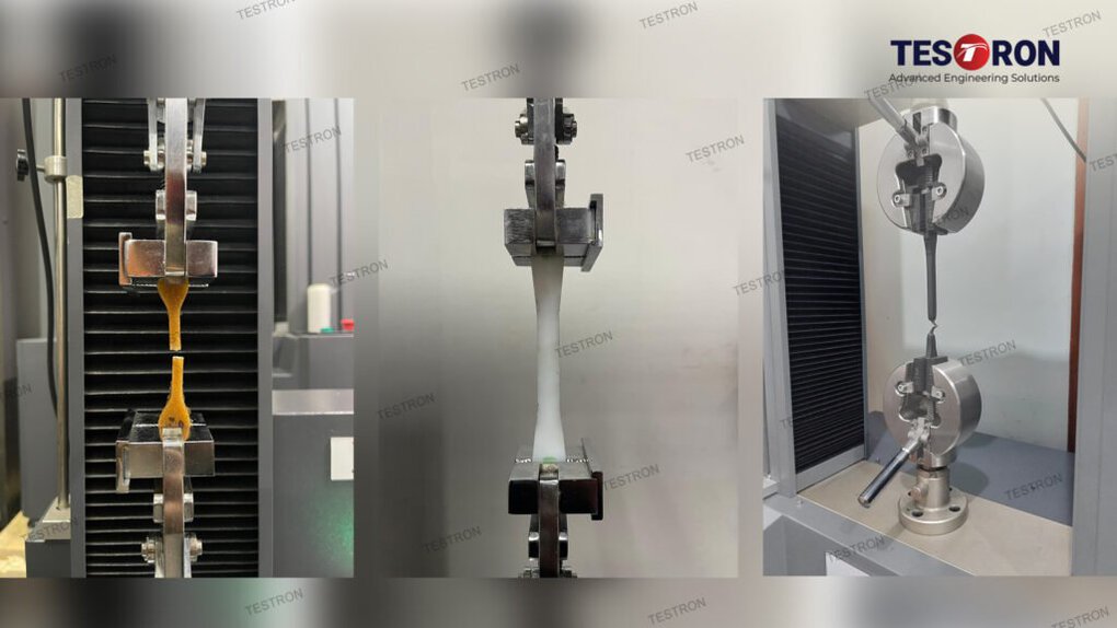 Universal Testing Machine for Plastics performing ASTM D638 tensile testing