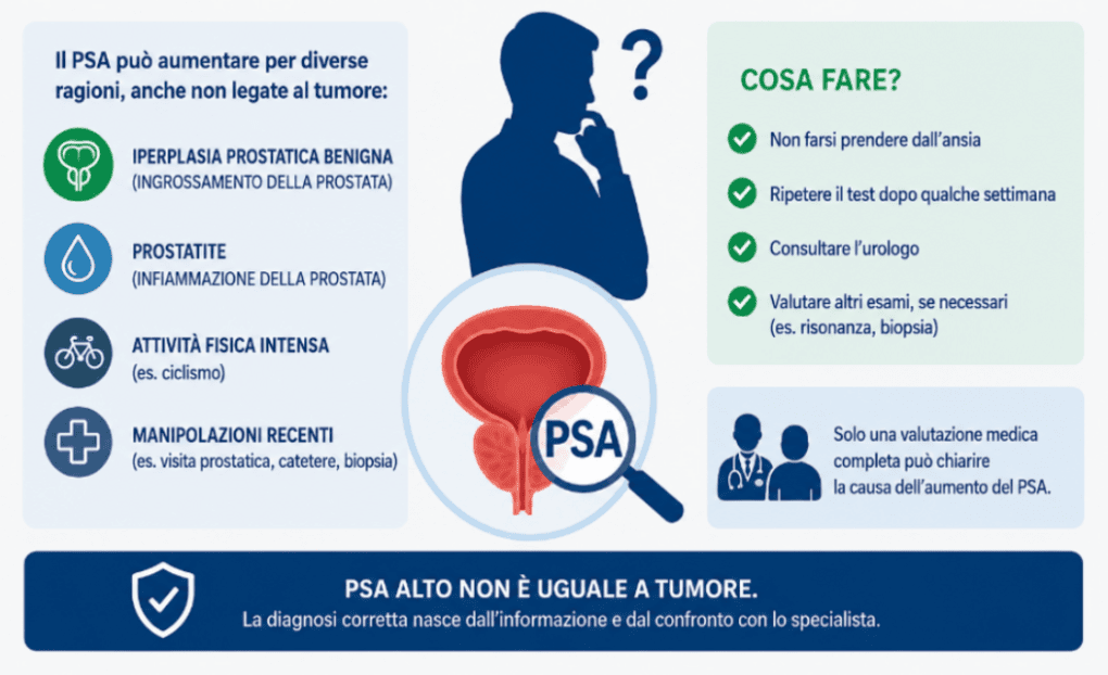 PSA alto: non significa sempre tumore della prostata