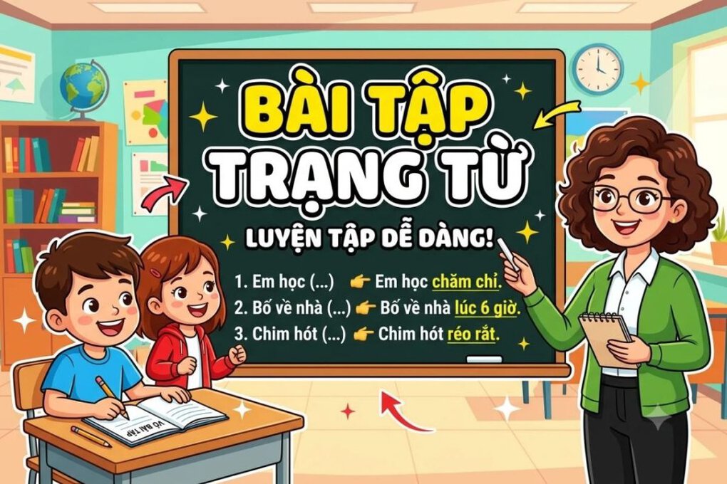 Bài tập trạng từ trong tiếng Anh có đáp án