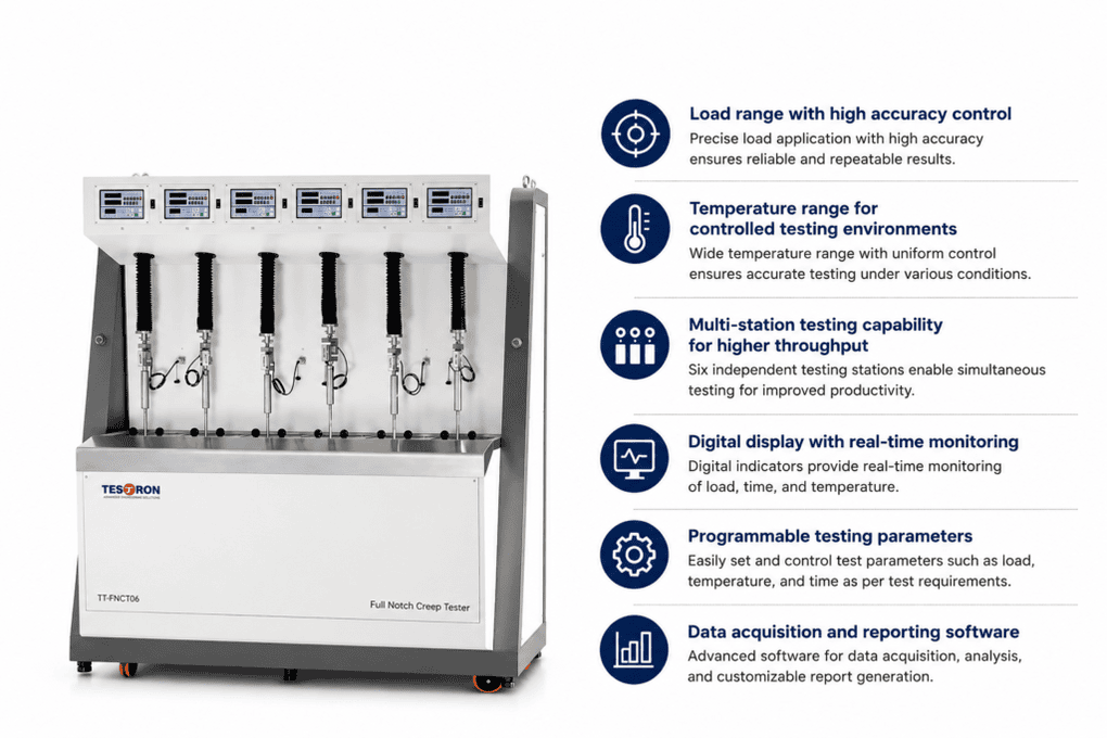 Key Technical Specifications of Full Notch Creep Tester