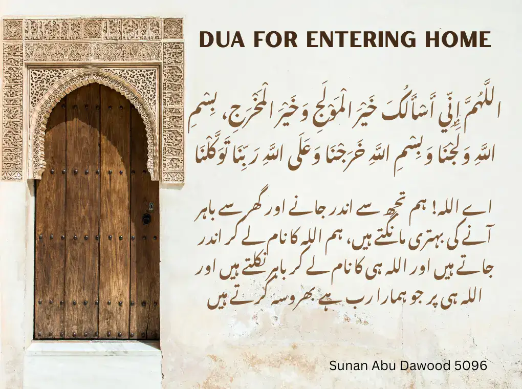 ghar main dakhil hone ki dua in urdu
dua for entering home