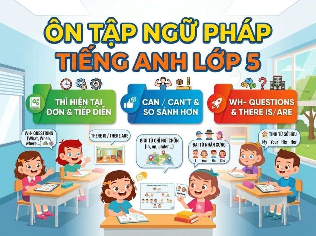 Tổng hợp kiến thức ôn tập tiếng Anh lớp 5