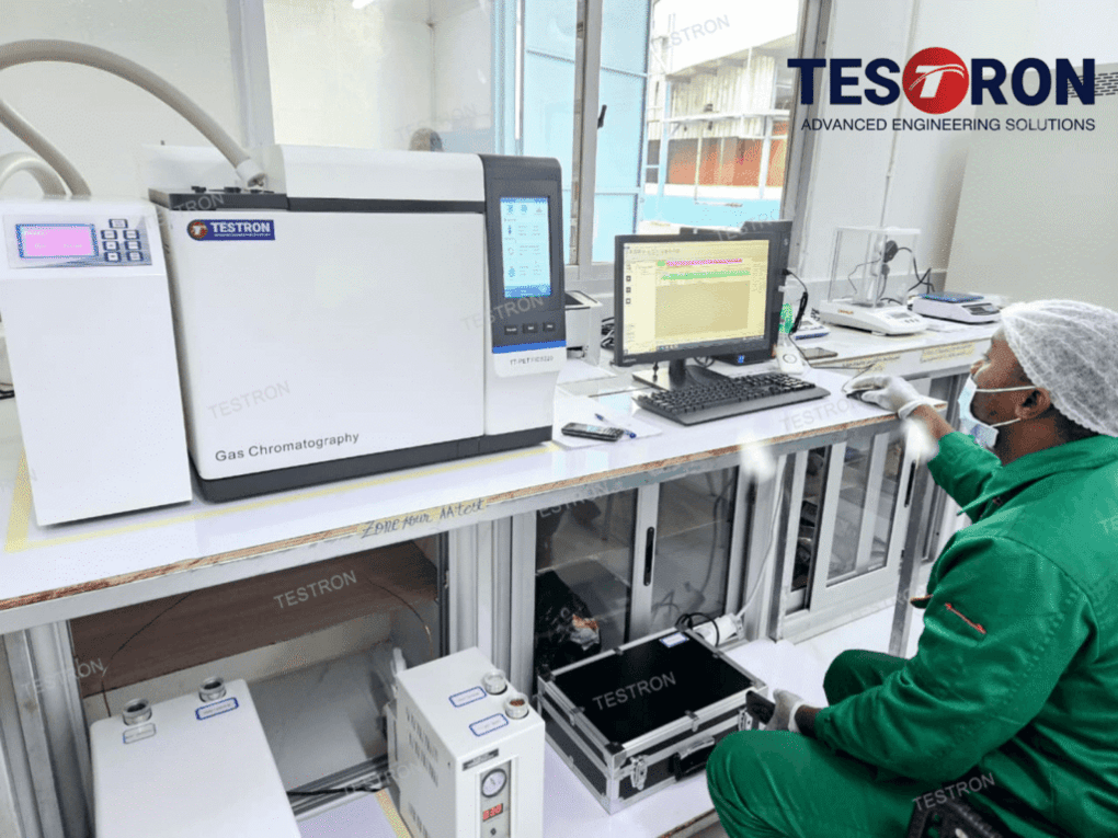 Testron's Gas Chromatography machine installed at RAGEC Congo laboratory