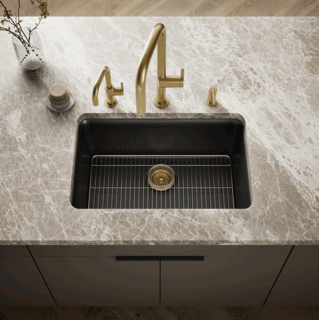 KOHLER CAIRN UNDERMOUNT SINGLE BOWL MATTE BLACK