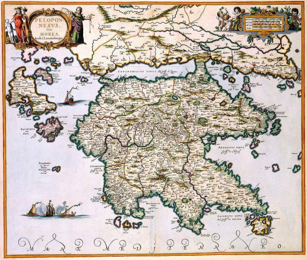 Peloponnesos 1654 Janssonius