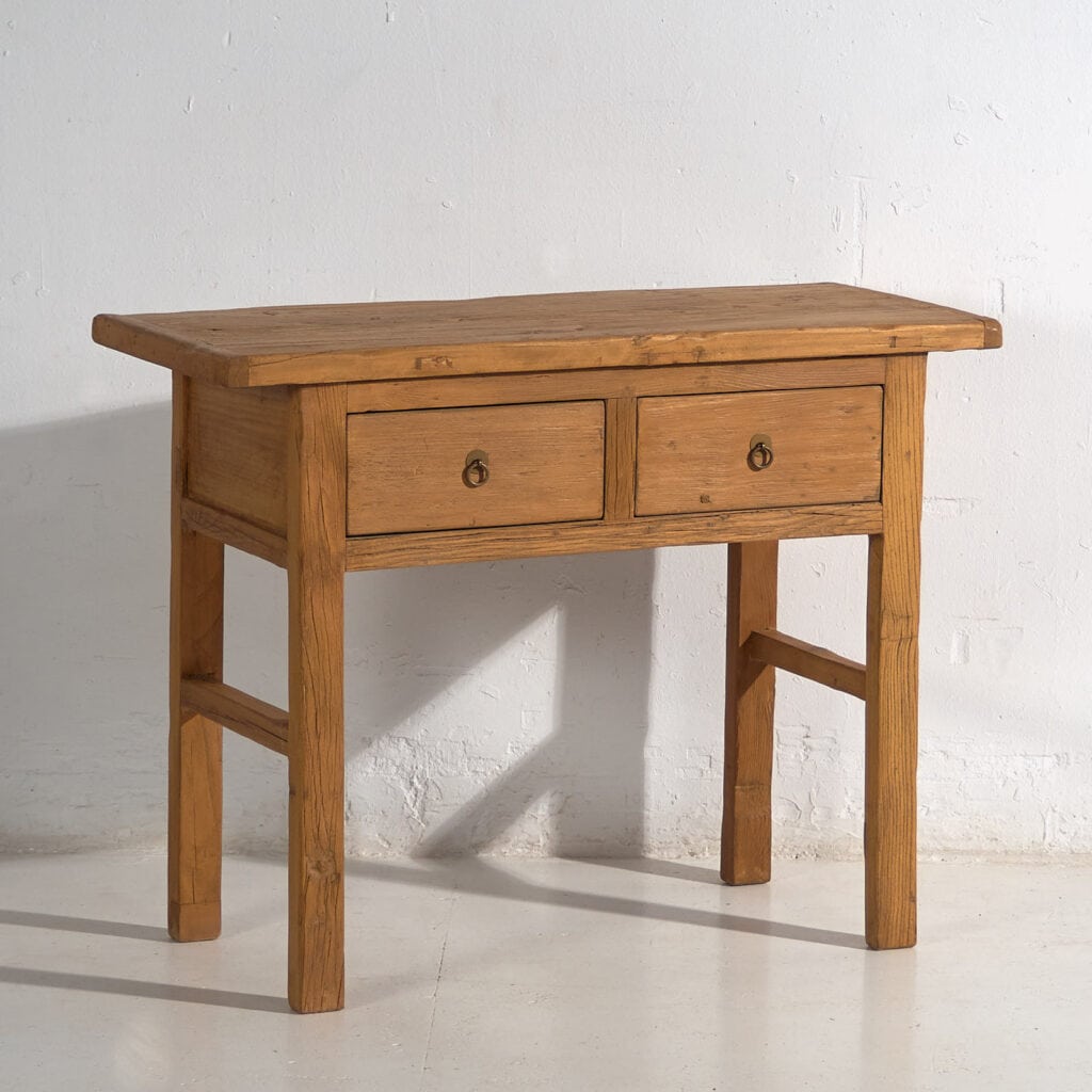 Wooden Console Table in Reclaimed Solid Elm Wood