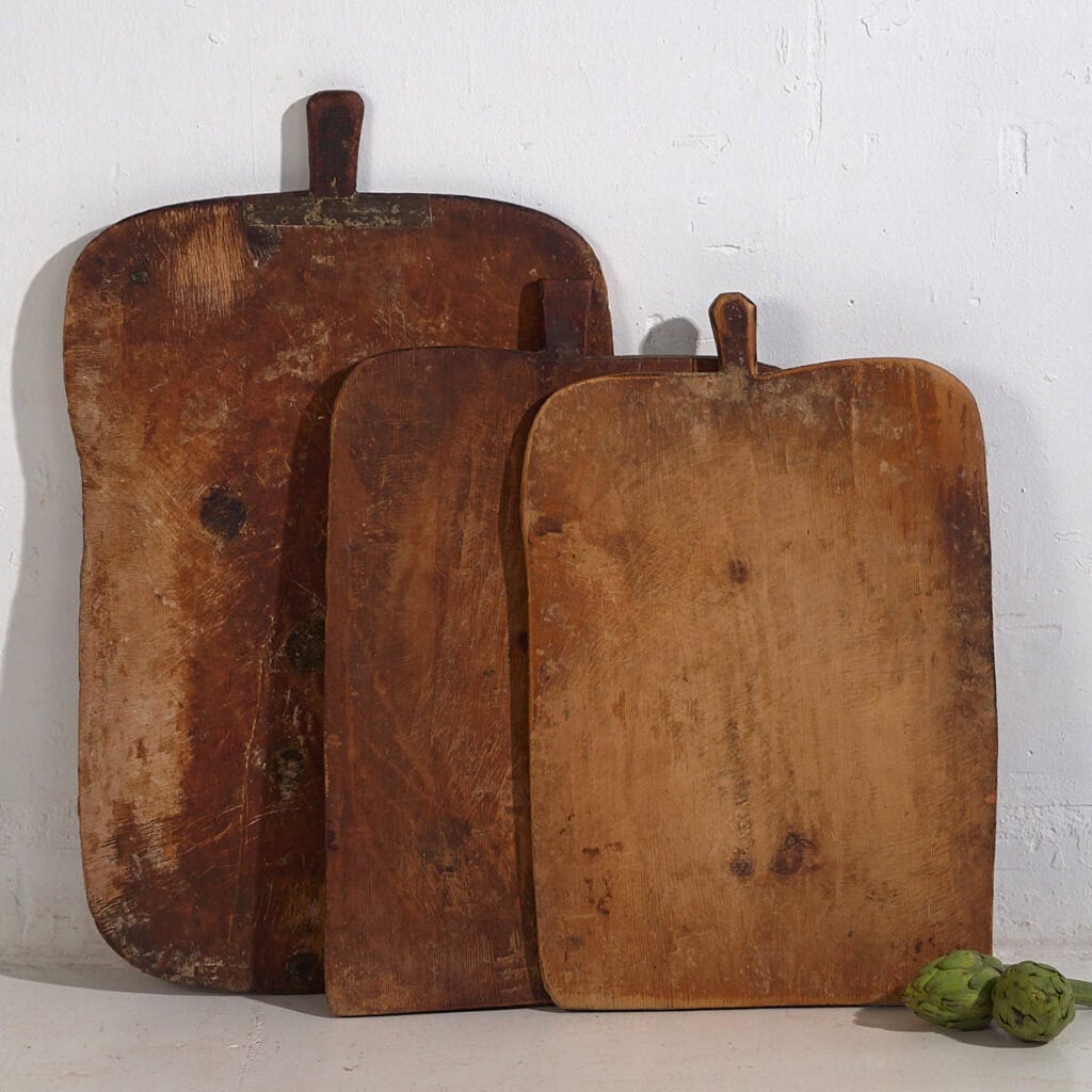 Anciennes planches à découper carrées (vers 1920). Ensemble de 3 pièces #23