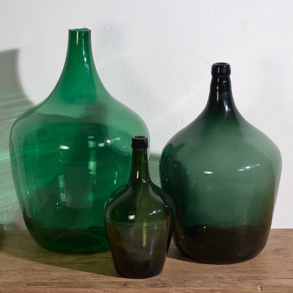 Anciennes damajuanas vertes (vers 1920). Ensemble 3 pièces #5