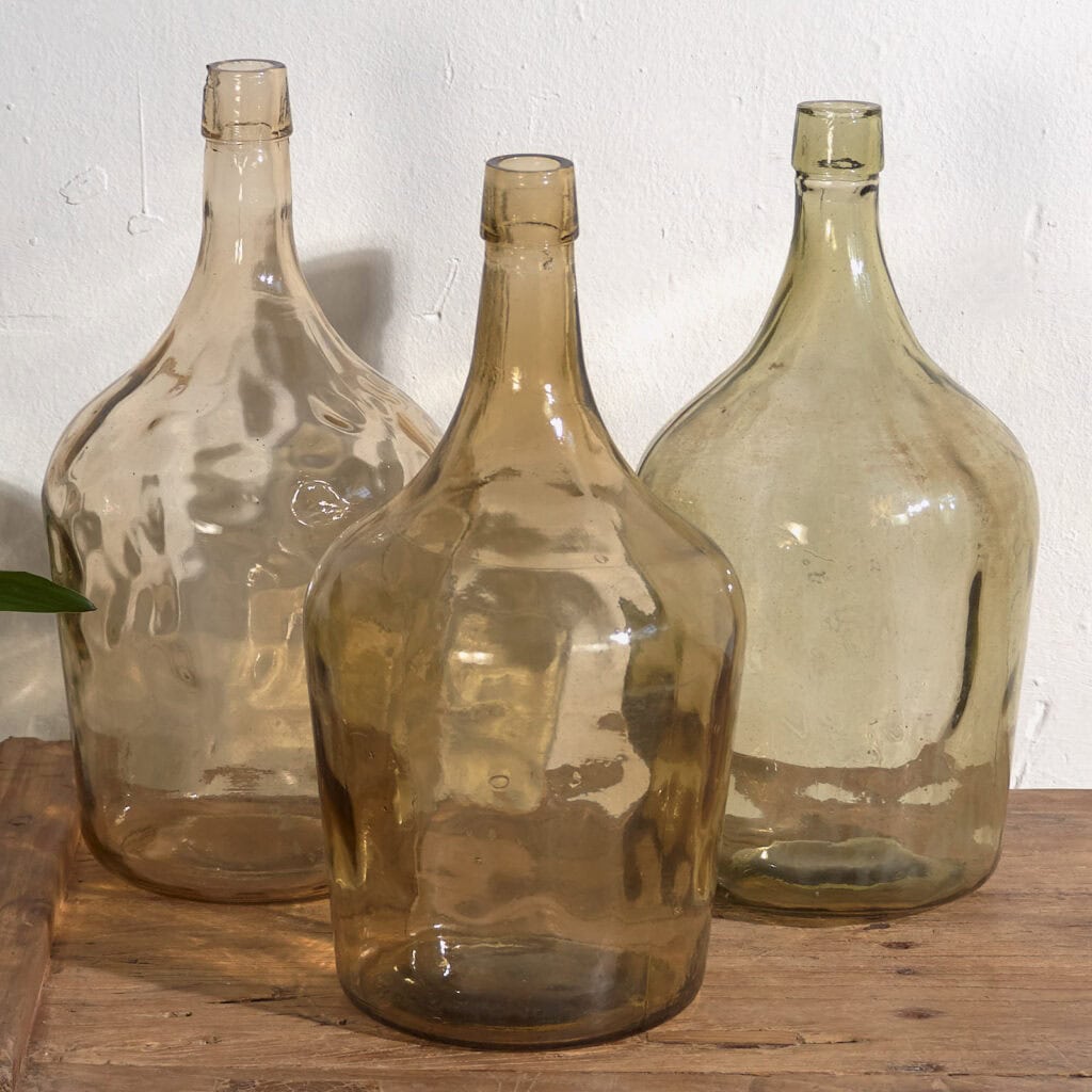 Damajuanas antiguas de vidrio (c.1920). Conjunto de 3 piezas #14