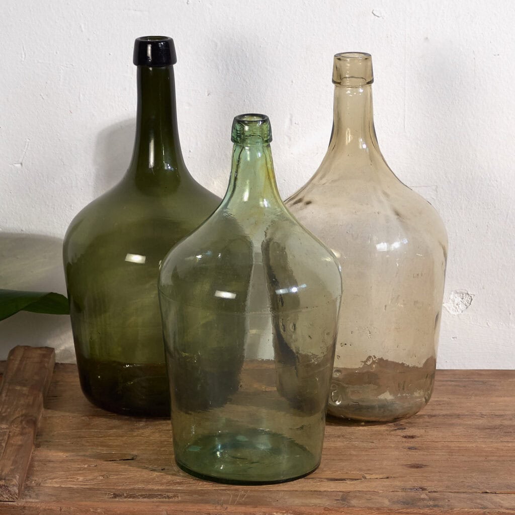 Damajuanas antiguas de vidrio (c.1920). Conjunto de 3 piezas #38