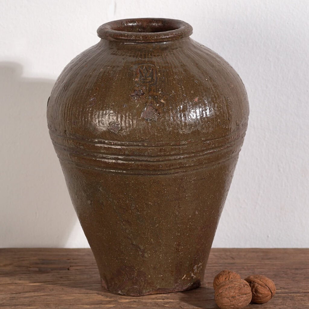 Small antique oriental glazed ceramic vase (c.1900) #5