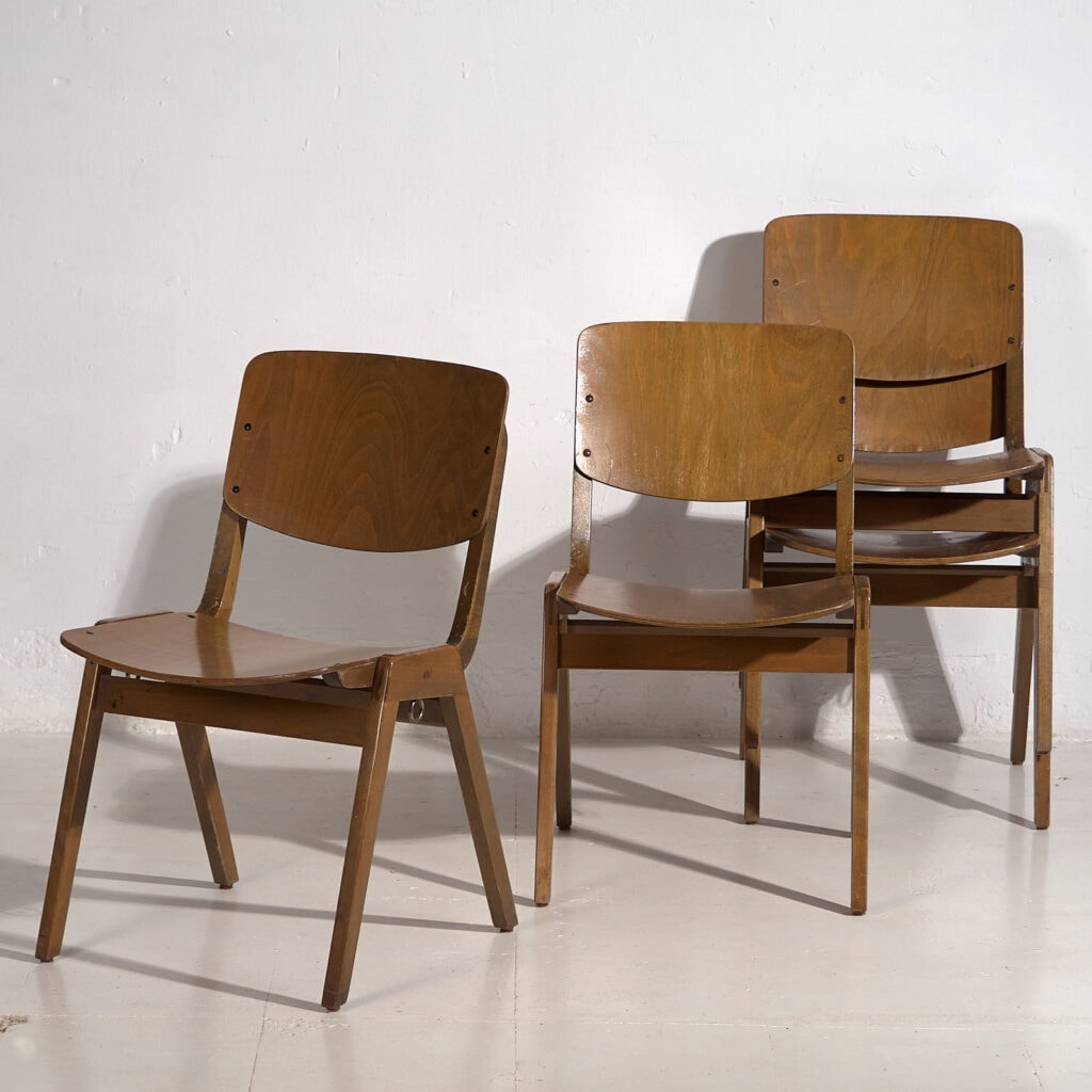 Vintage Thonet dining chairs (c.1950). Set of 4 pieces