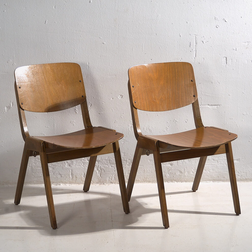 Vintage Thonet lounge chairs (c.1950). Set of 2 pieces