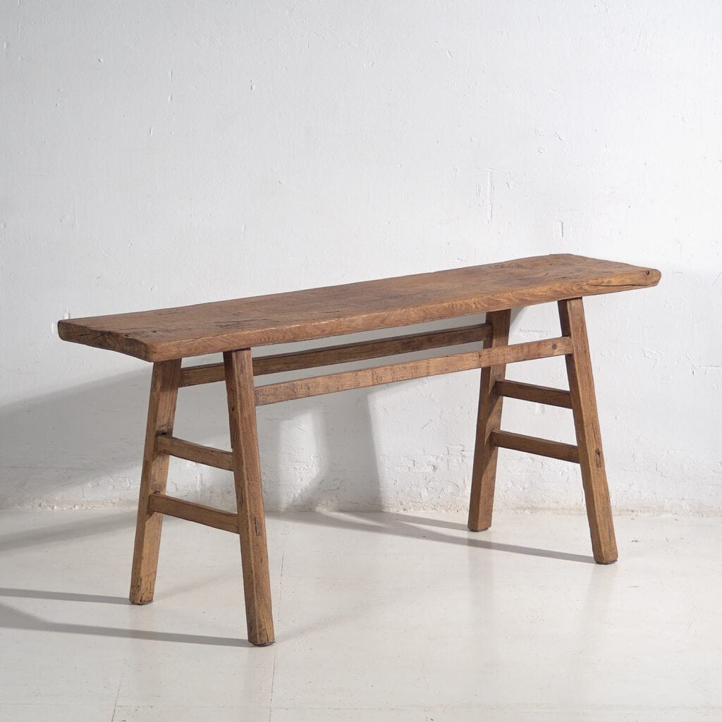 Mesa consola antigua de madera maciza (c.1900) #44