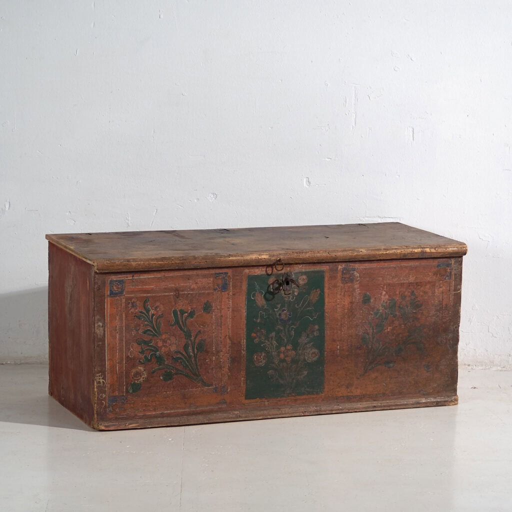 Ancienne malle avec motifs floraux (c.1920) #24