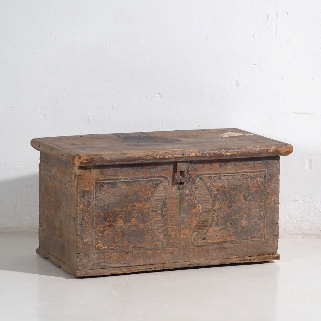 Antique solid wood chest (Year 1830) #34