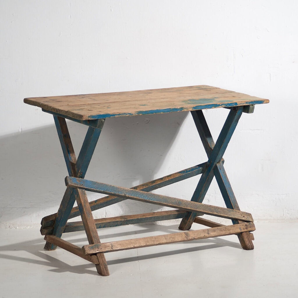 Ancienne table bleue de style provençal français (c.1920) #54