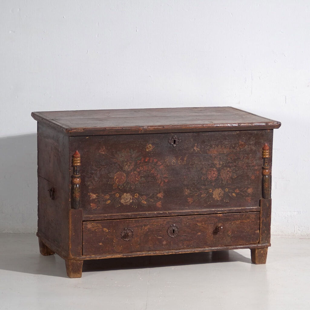 Antique storage trunk dated Year 1861 #23