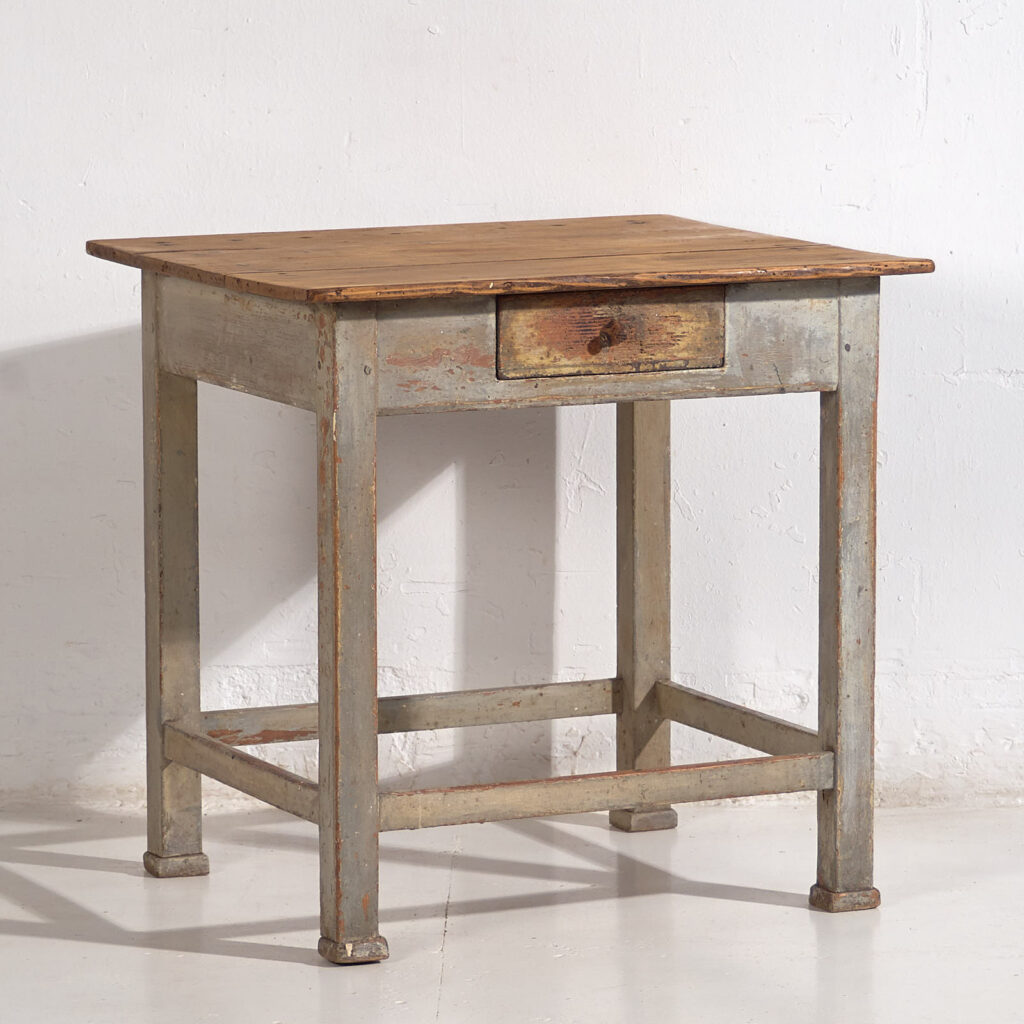 Antigua mesa auxiliar de color gris (c.1920) #22