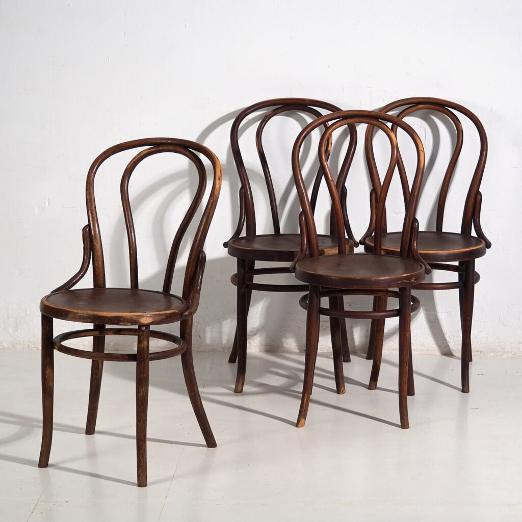 Sillas antiguas de estilo café parisino (c.1920). Conjunto de 4 piezas #5