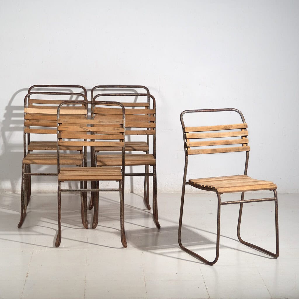 Antiguas sillas de exterior (c.1920). Conjunto de 6 piezas