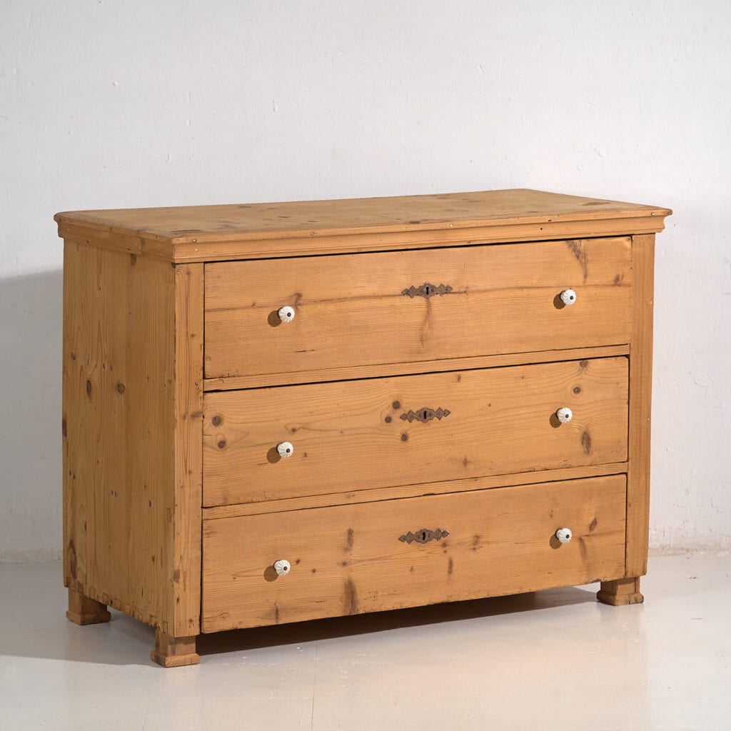 Commode ancienne en bois massif (c.1920) #14