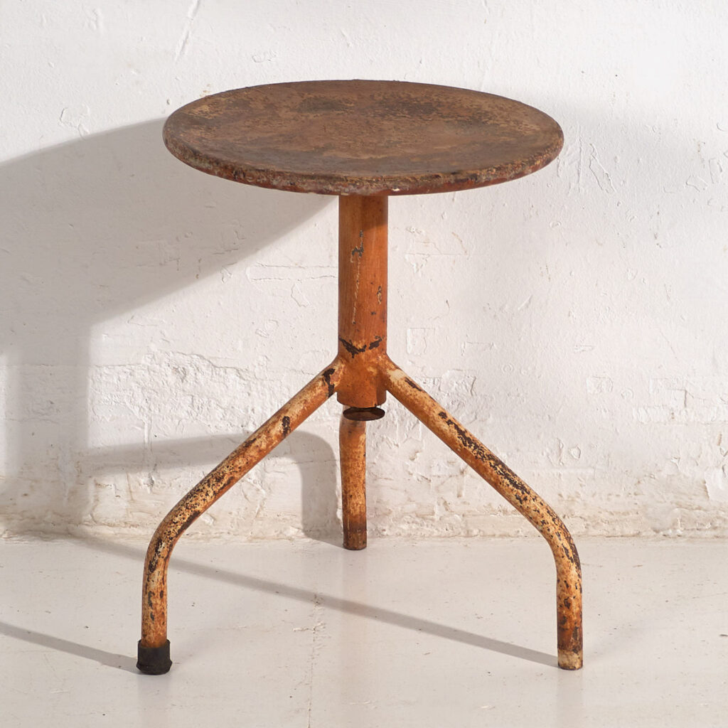 Tabouret vintage en métal (c.1950) #9