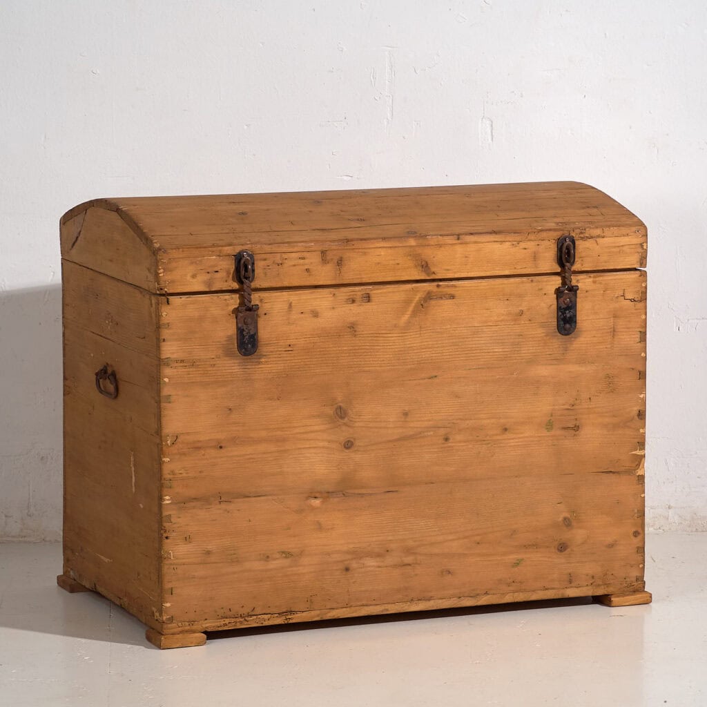 Antiguo cofre de madera maciza (c.1920) #16