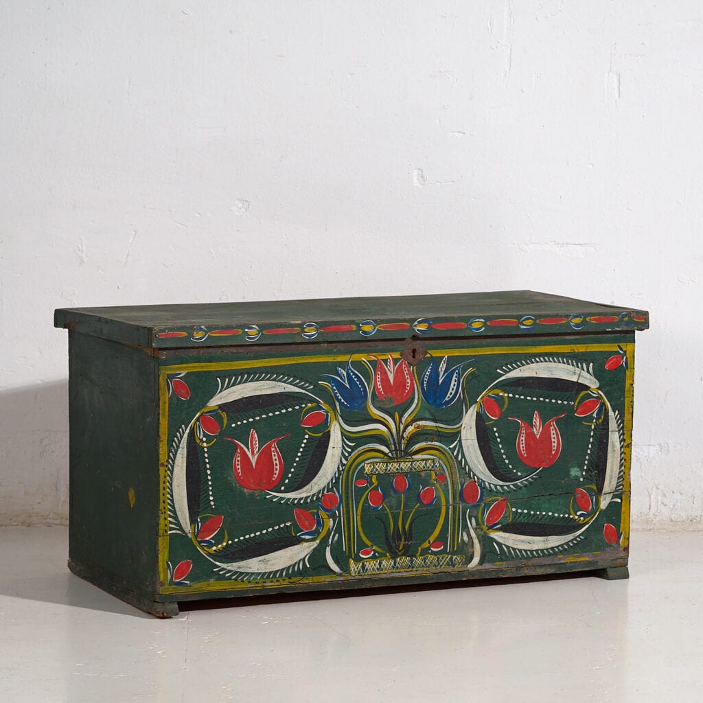 Botte antique verte de style art populaire (c.1920) #92