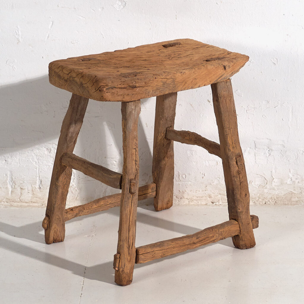 Tabouret ancien de style primitif (c.1900) #4