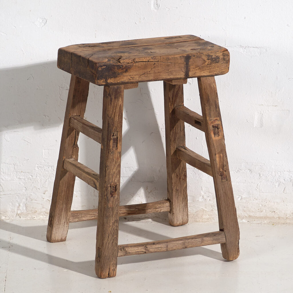 Tabouret rectangulaire ancien (c.1900) #5