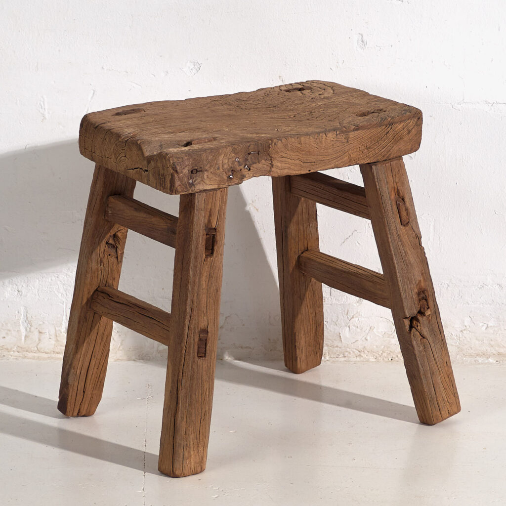 Tabouret ancien de style primitif (c.1900) #9