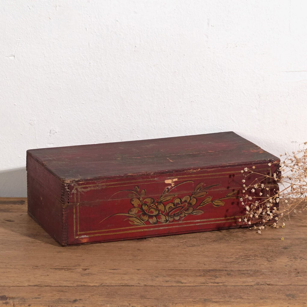 Coffret asiatique rouge ancien (c.1900) #13