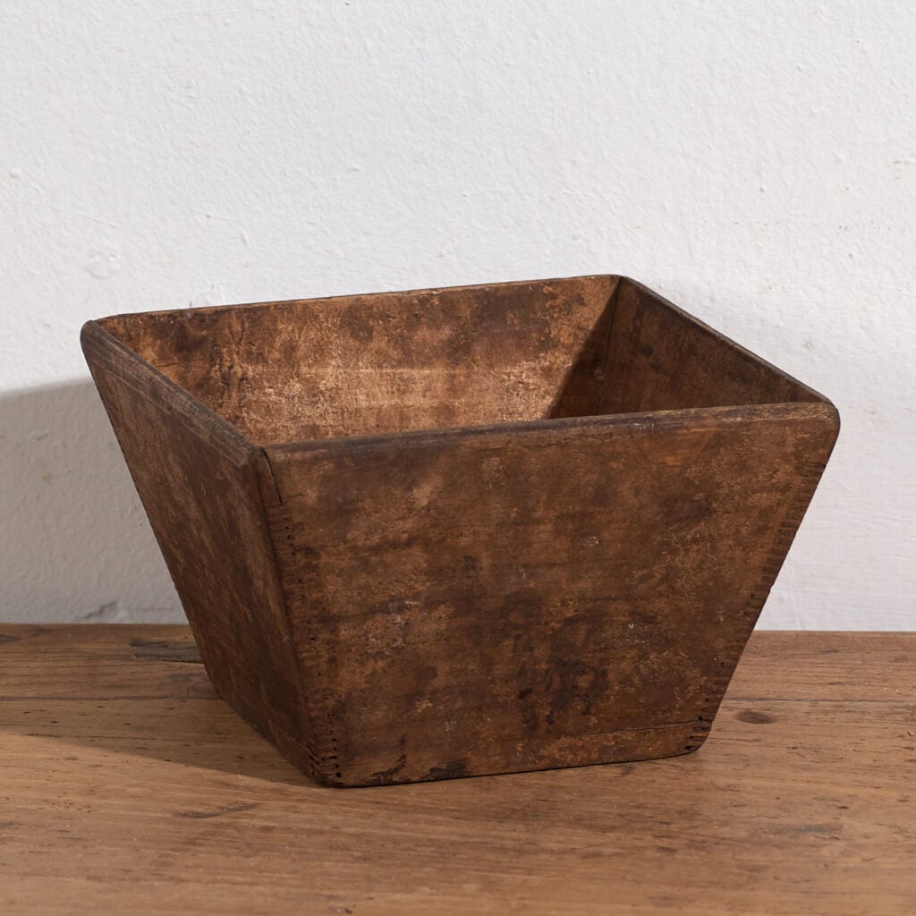 Antique solid wood bowl with dark patina (c.1920) #10