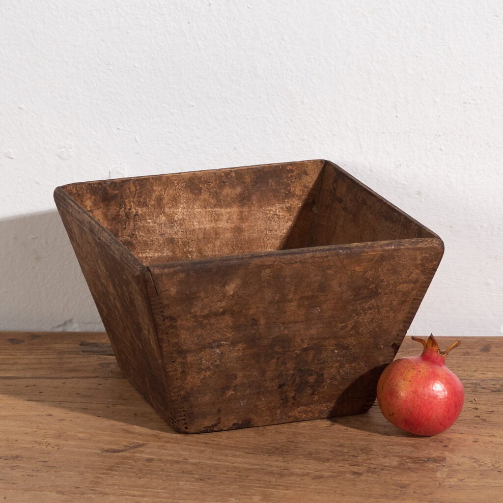 Antique solid wood bowl with dark patina (c.1920) #10
