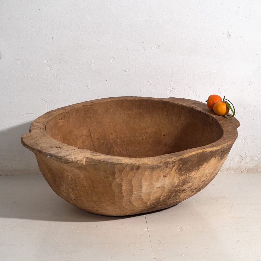 Large antique primitive style bowl (c.1900) #3