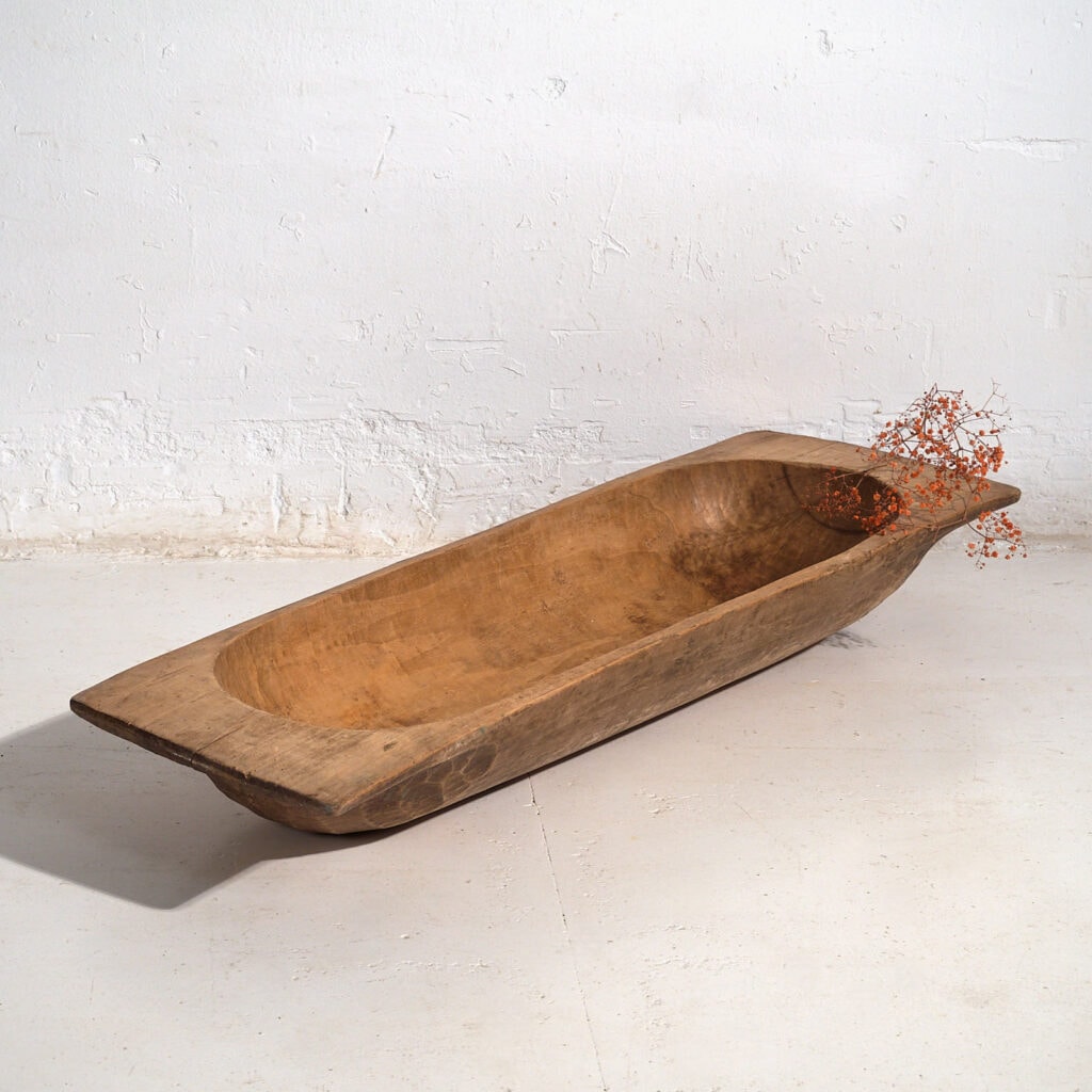 Primitive style antique oval bowl (c.1900) #7