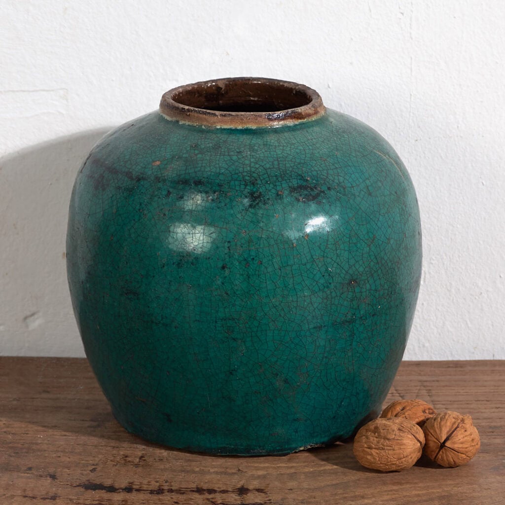 Antique green round vase (c.1820) #28