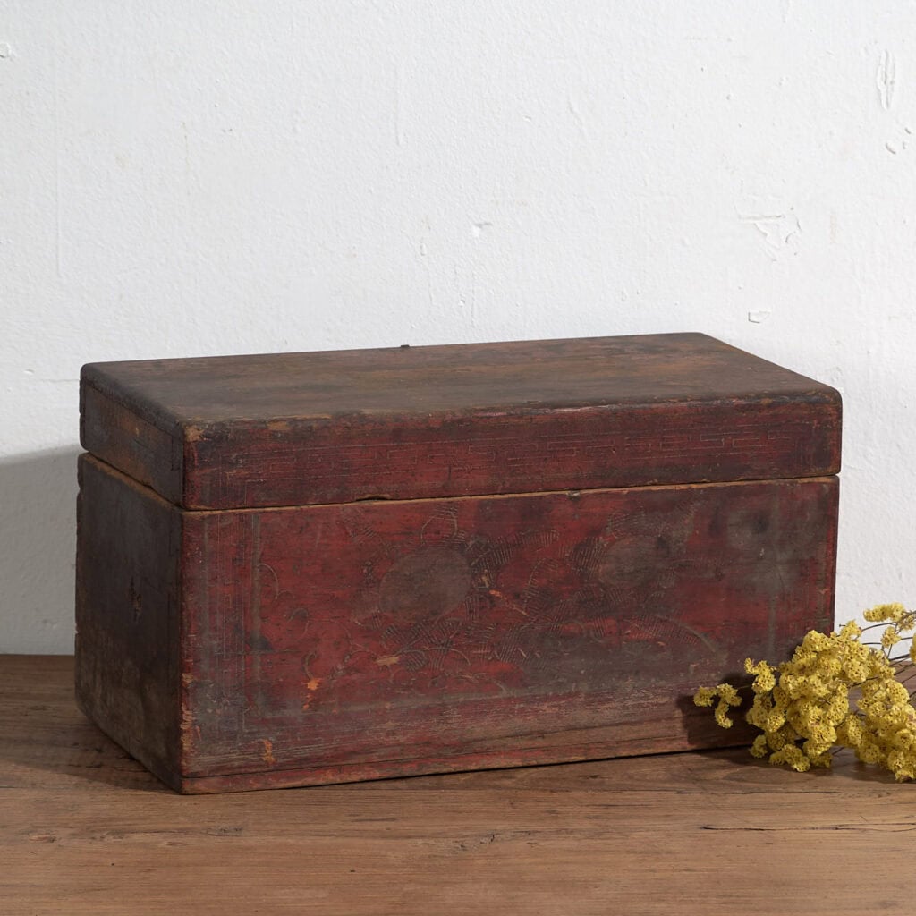 Boîte ancienne rouge marron (c.1900) #10