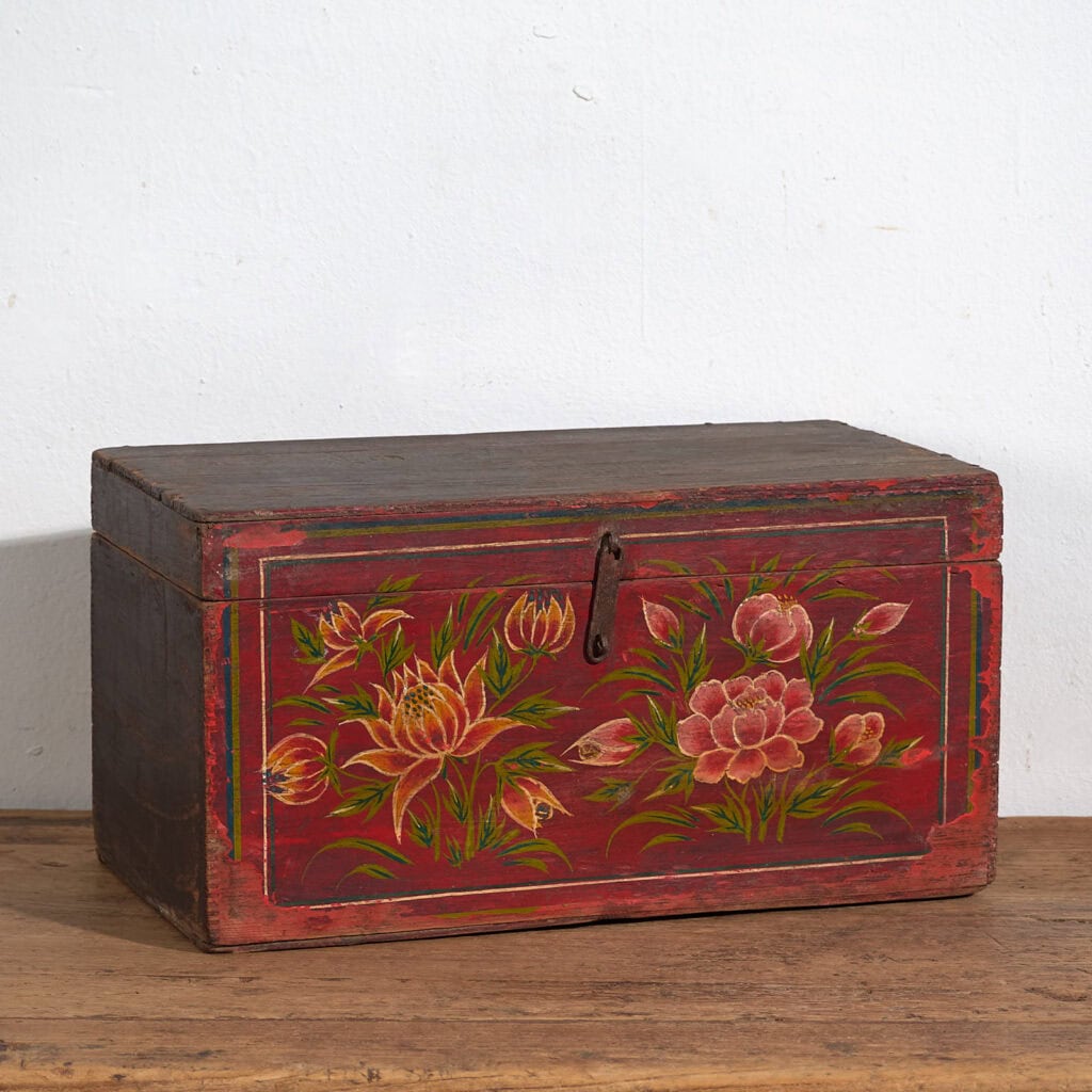 Estuche antiguo con motivos florales pintados a mano (c.1900) #27